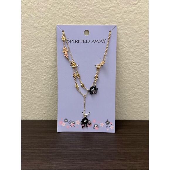 Studio Ghibli Spirited Away Soot Sprites Cherry Blossom Layered Necklaces - Picture 1 of 2